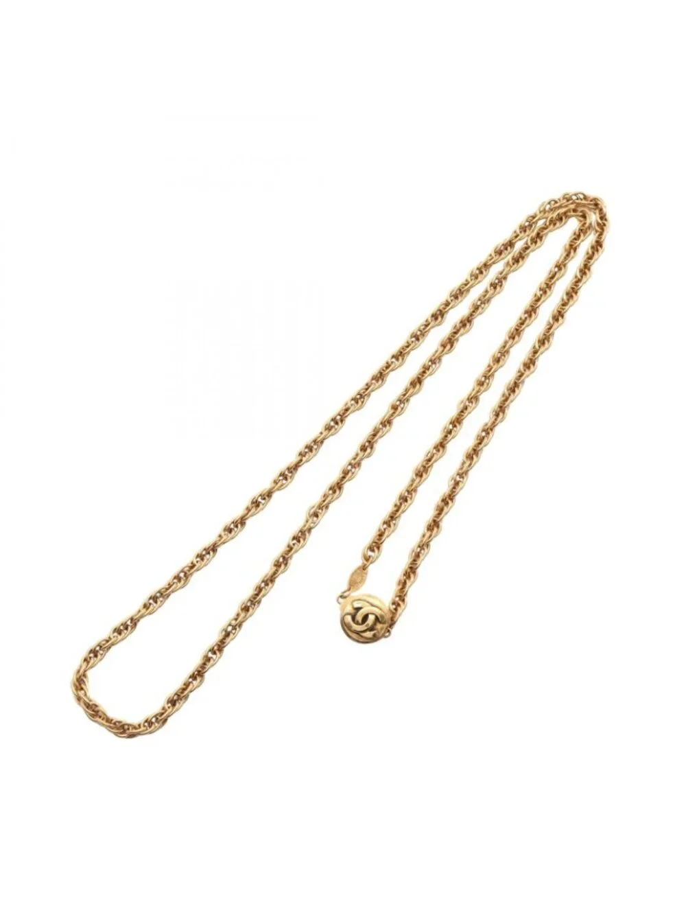 Chanel Necklace CC Logo Long Vintage Coco